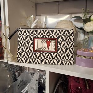 Brighton Black and White LOVE Clutch